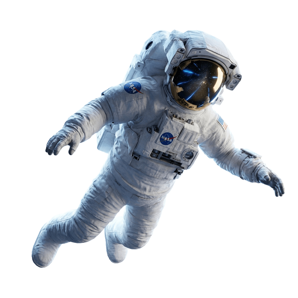 Astronaut floating in space